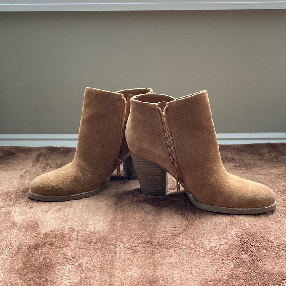 Guess Suede Heeled Booties - size 6
